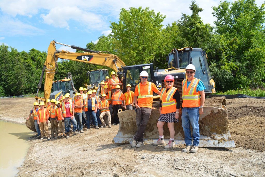 Heavy Equipment Operator students help build wetland : Fleming College