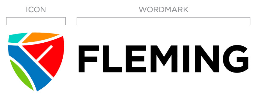 The Fleming masterbrand logo, consisting of a wordmark and an icon.