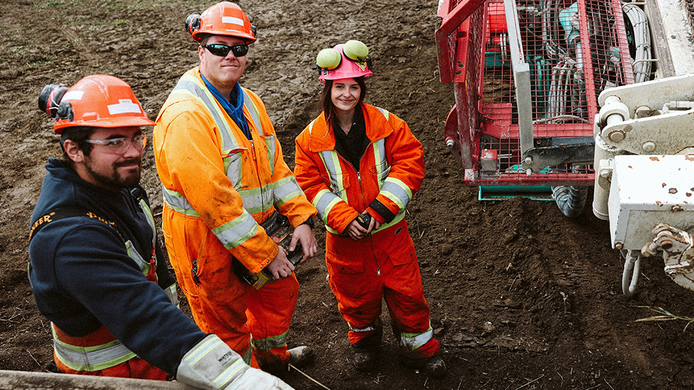Mining group on site